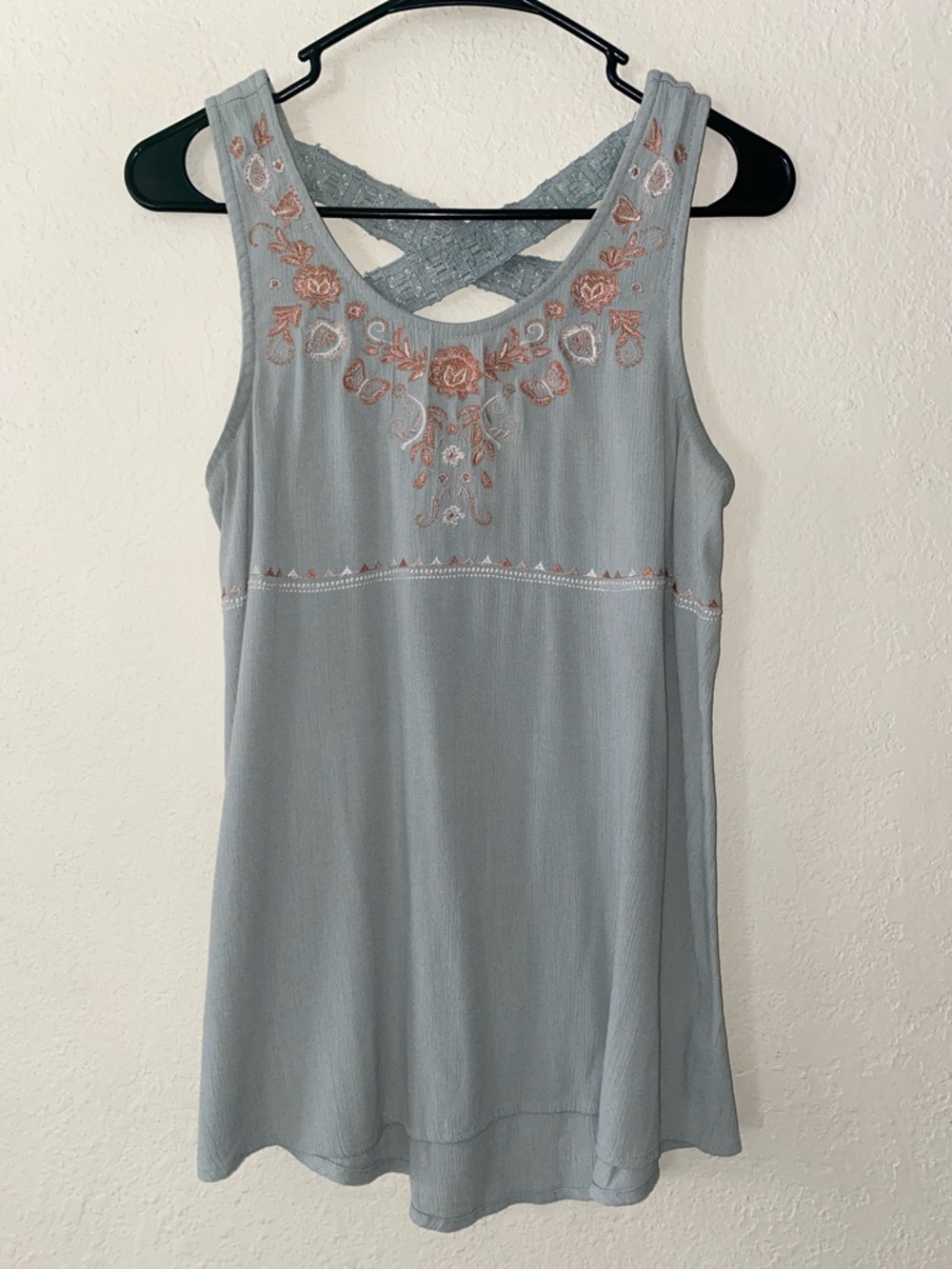Knox Rose light blue blouse with rose gold embroidery - Picture 2 of 10